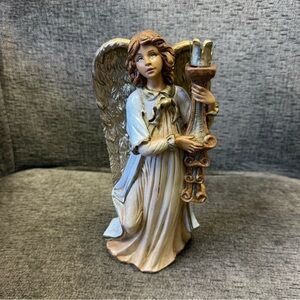 Vintage Resin Angel Taper Candle Holder Italy 5646.